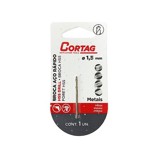 Broca Aço Rápido para Metais 1,5mm Cortag 62430
