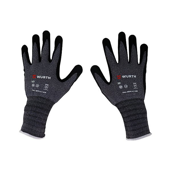 Luva Antiderrapante Nylon Nitrílica Tam. 10 Wurth Tigerflex