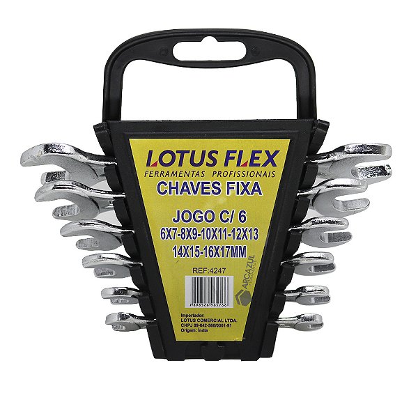 Jogo de Chaves Fixa 6 Peças 6mm a 17mm Lotus 4247