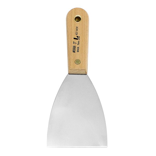 Espátula Multiuso de Aço Inox Cromado com Cabo de Madeira 7cm Lotus 6866