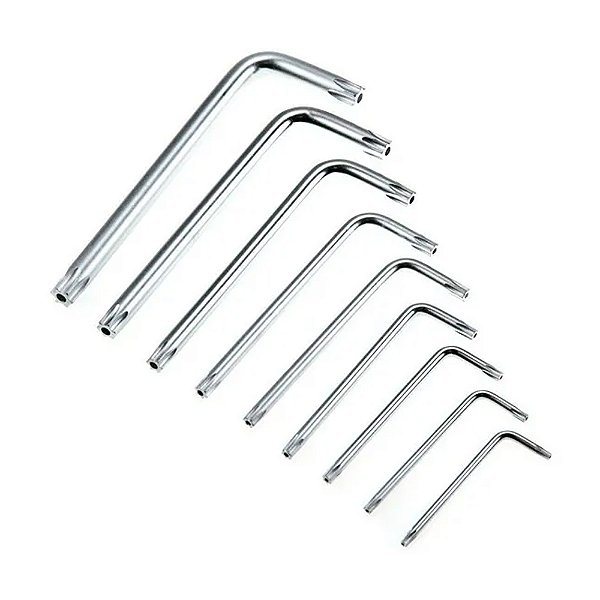Jogo de Chave Torx Estrela Vazada T10 a T50 9 Peças Lotus 5330