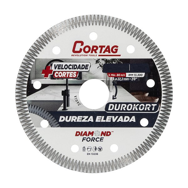 Disco de Corte Diamantado Durokorte Turbo 110mm x 20mm Cortag 60668