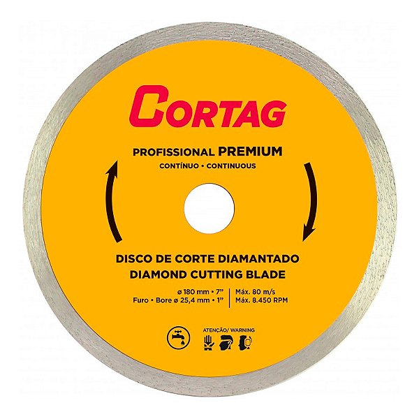 Disco Diamantado Profissional Premium 7 Polegadas 180mm x 22,2mm para Zapp 180 Cortag 60421