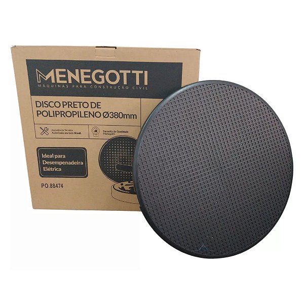 Disco Preto de Polipropileno 380mm para Desempenadeira Elétrica MDE Menegotti