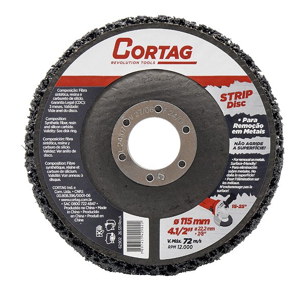 Disco Strip para Remoções em Metais 115mm x 22,2mm Cortag