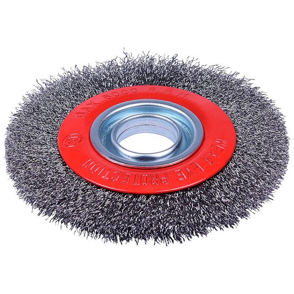Escova Circular de Aço para Moto Esmeril 6 Polegadas x 1/2'' Aço Ondulado Lotus 6600
