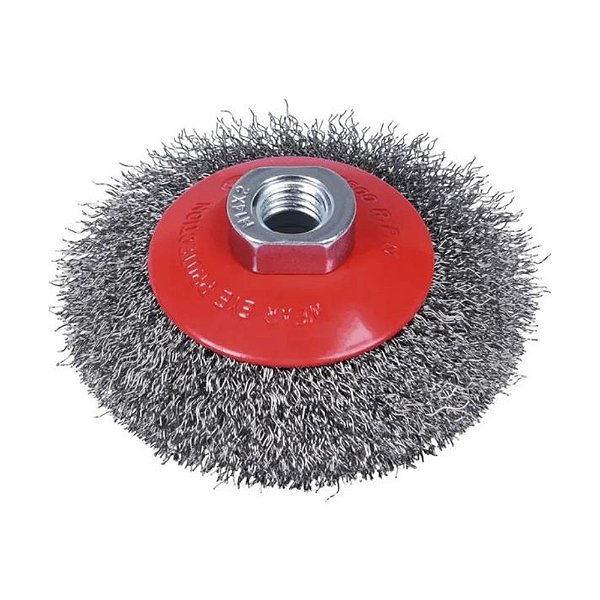 Escova Circular Cônica de Aço Ondulada 4'' M14 Lotus 2342