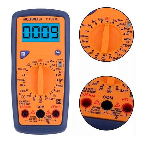 Multímetro Digital AC/CD com Gravador 1000V 10A Lotus 3331