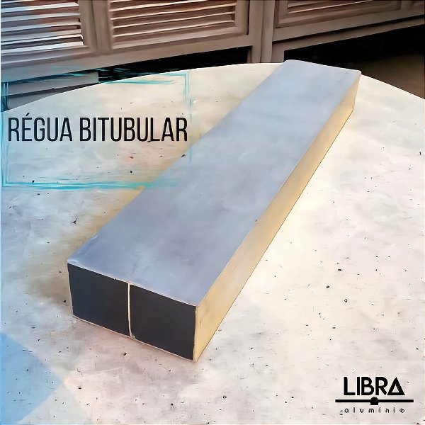 Régua de Alumínio Bitubular para Pedreiro 5,08cm x 2,54cm Libra
