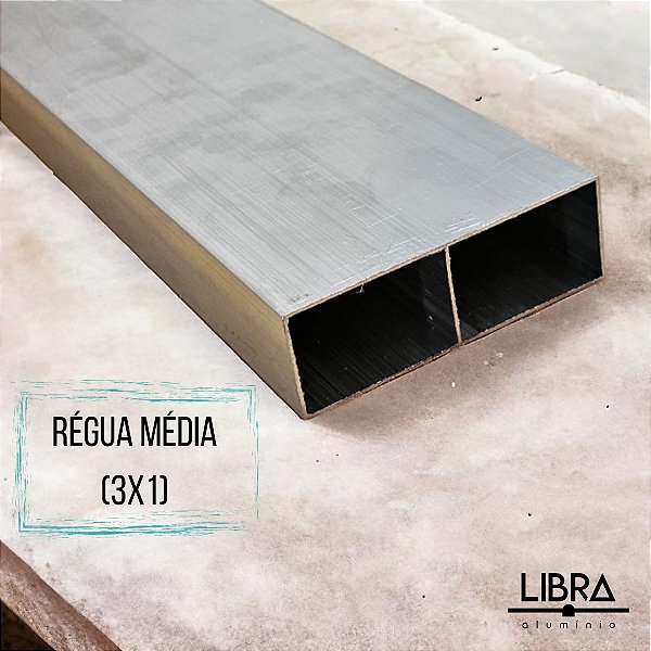 Régua de Alumínio Média para Pedreiro 7,62cm x 2,54cm Libra