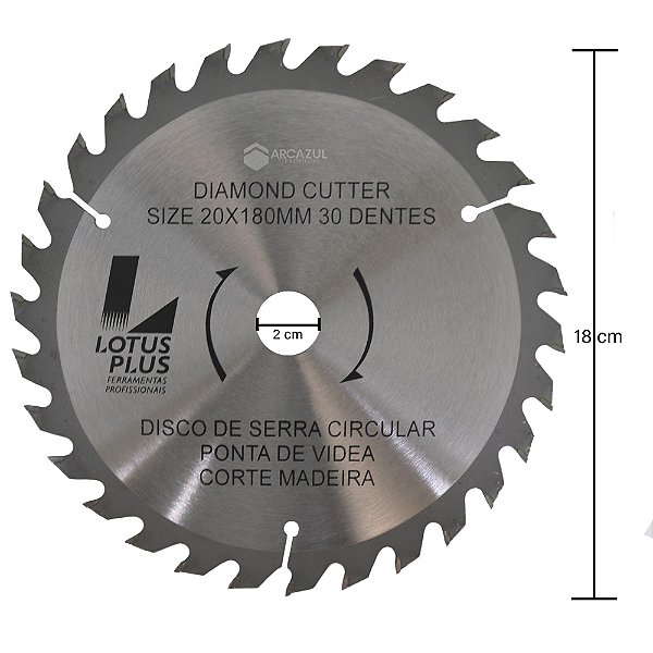 Disco Lâmina de Serra Circular Videa para Madeira 7.1/4" 180mm x 20mm 30 Dentes Lotus 5824