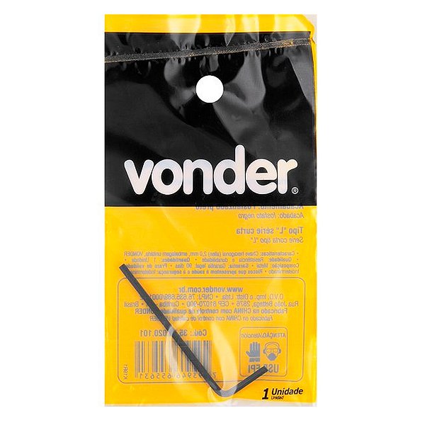 Chave Allen Hexagonal 2mm Vonder