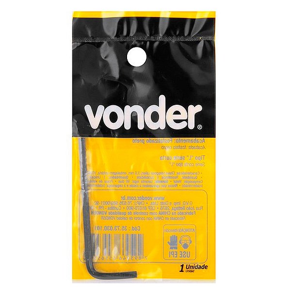 Chave Allen Hexagonal 3mm Vonder