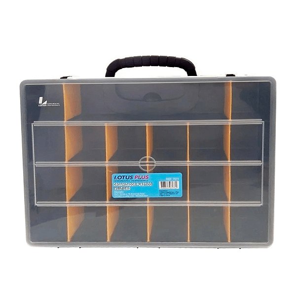 Maleta Organizadora Plástica 21 Divisórias 29cm x 6,5cm x 36cm Lotus 7011