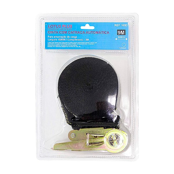 Cinta com Catraca para Amarração de Carga 9 Metros x 50mm 800kg Lotus 3693