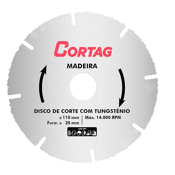 Disco de Serra Segmentado Tungstênio para Madeira MDF 4.3/8" 110mm x 20mm Cortag 61346