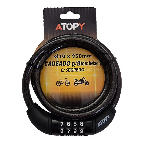 Cadeado para Bicicleta com Segredo Reforçado 95cm Atopy