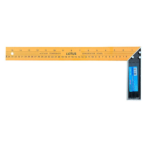 Esquadro em Aço com Régua para Marceneiro 16'' 40cm Lotus 4317
