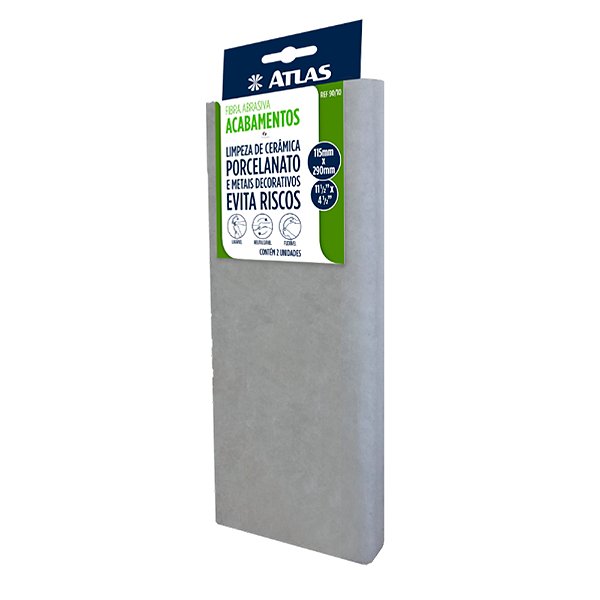 Fibra Abrasiva Reutilizável para Acabamento Porcelanato 115 x 290mm com 2 Unidades Atlas