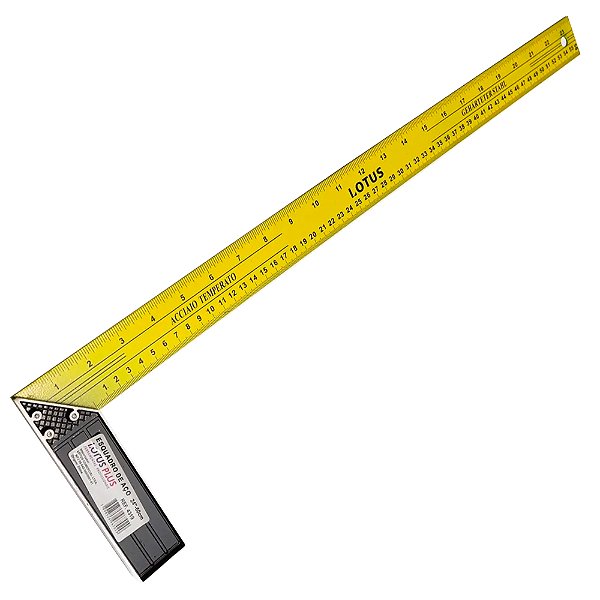 Esquadro em Aço com Régua para Marceneiro 24'' 60cm Lotus 4319