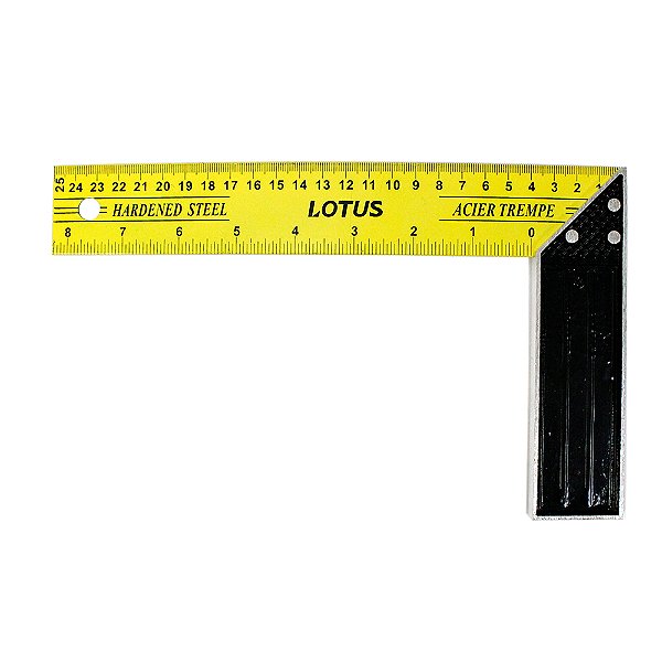 Esquadro em Aço com Régua para Marceneiro 10'' 25cm Lotus 5291