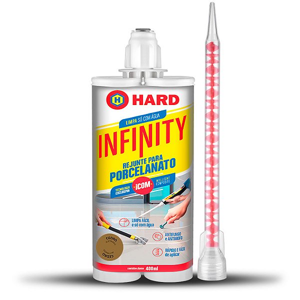 Rejunte Infinity Porcelanato e Piscina Impermeável Cedro 330ml Hard