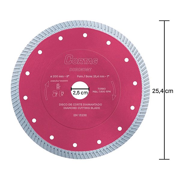 Disco de Corte Diamantado Durokorte 254mm Zapp 600 / Zapp Titan Cortag 62016