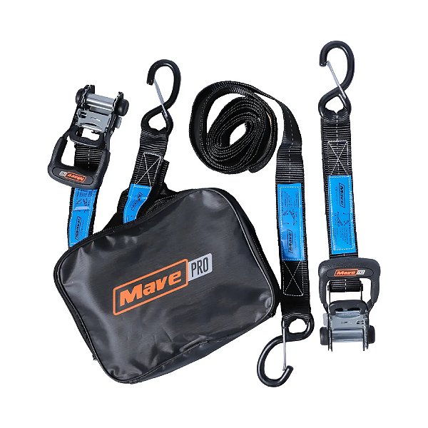 Kit 2 Cintas com Catraca com Trava para Amarração de Cargas 3 Metros x 40mm S 1500Kg Mave Pro