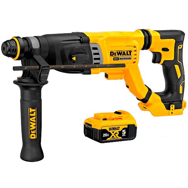 Kit Martelete Perfurador Rompedor Sds Plus 20V Max* XR 3,0J Brushless + 1 Bateria 20V 5Ah Max* XR Dewalt DCH263