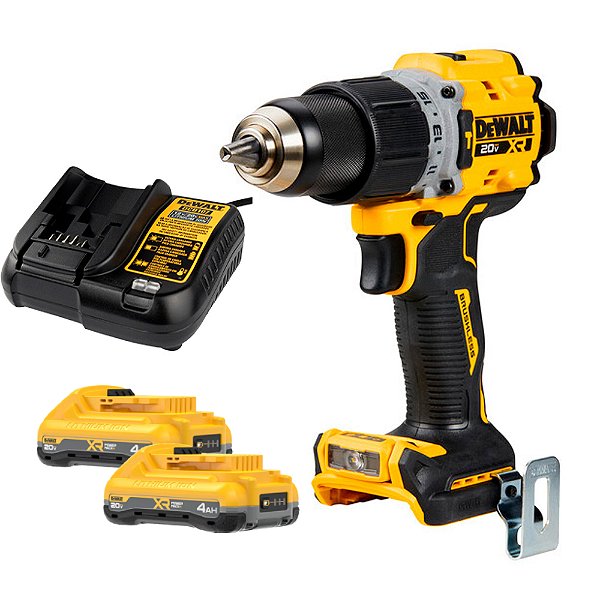 Kit Parafusadeira/Furadeira de Impacto Compacta 1/2'' 90Nm 20V XR Brushless + 2 Baterias 20V XR Powerpack 4Ah DeWalt