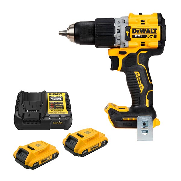 Kit Parafusadeira/Furadeira de Impacto Compacta 1/2'' 90Nm 20V XR Brushless + 2 Baterias 20V XR 2Ah DeWalt DCD805