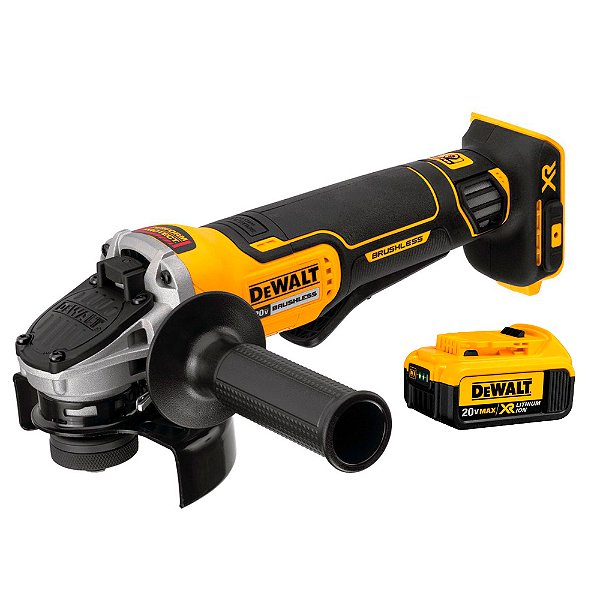 Kit Esmerilhadeira Angular 5'' 20V Brushless + 1 Bateria 20V Max* XR Powerpack 4Ah Dewalt DCG413