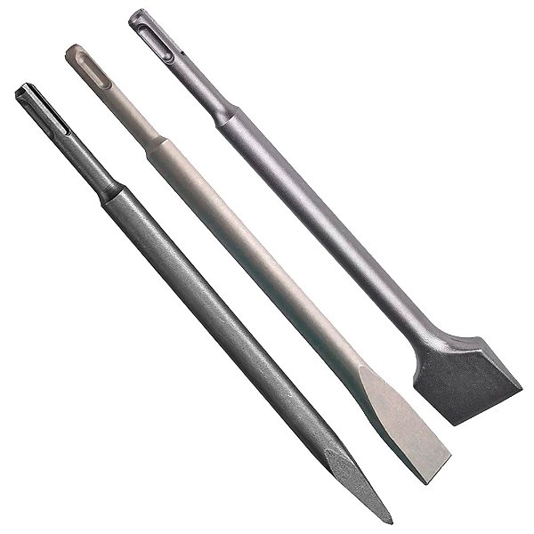 Kit Jogo 3 peças Ponteira e Talhadeira Sds Plus para Martelete Lotus