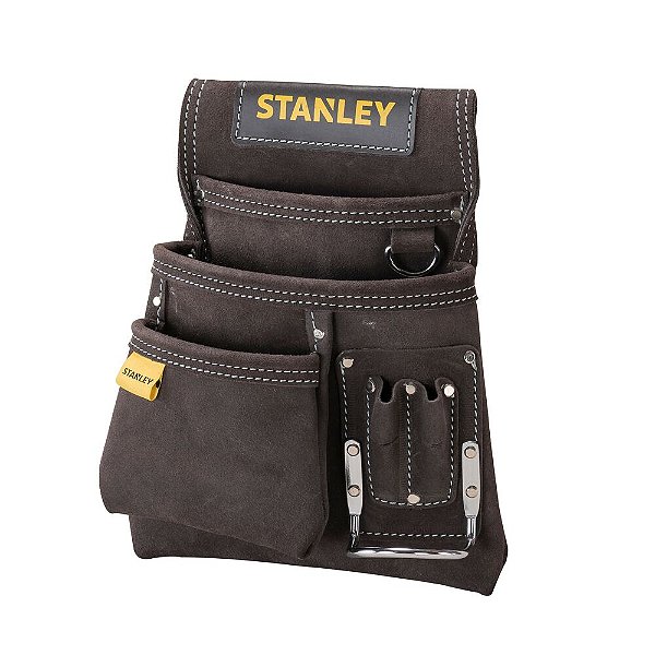 Porta Ferramentas de Couro com 6 Bolsos para Cinta Stanley STST1-80114