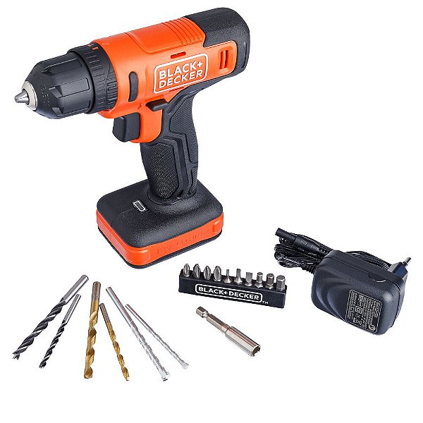 Parafusadeira/Furadeira de Impacto 3/8" 12V Máx Íon de Lítio com 17 Acessórios Black+Decker BCD712VHD-BR