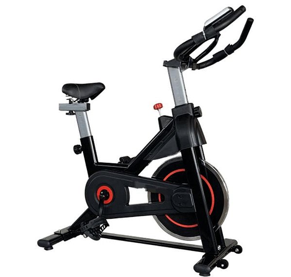 Spinning Bike – Black SEMI PRO Peso Flywheels: 09 kg Sistema de Correia Preto com Vermelho