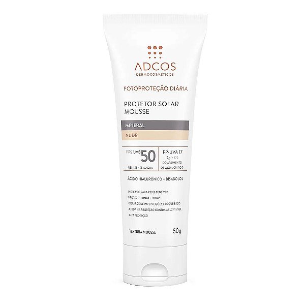 Adcos Protetor Solar Mousse Mineral Fps 50 Nude 50g VAL 09/2025