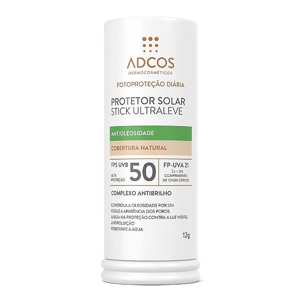 Adcos Protetor Solar Stick Ultraleve Antioleosidade FPS 50 Beige 12g - VAL 08/2024