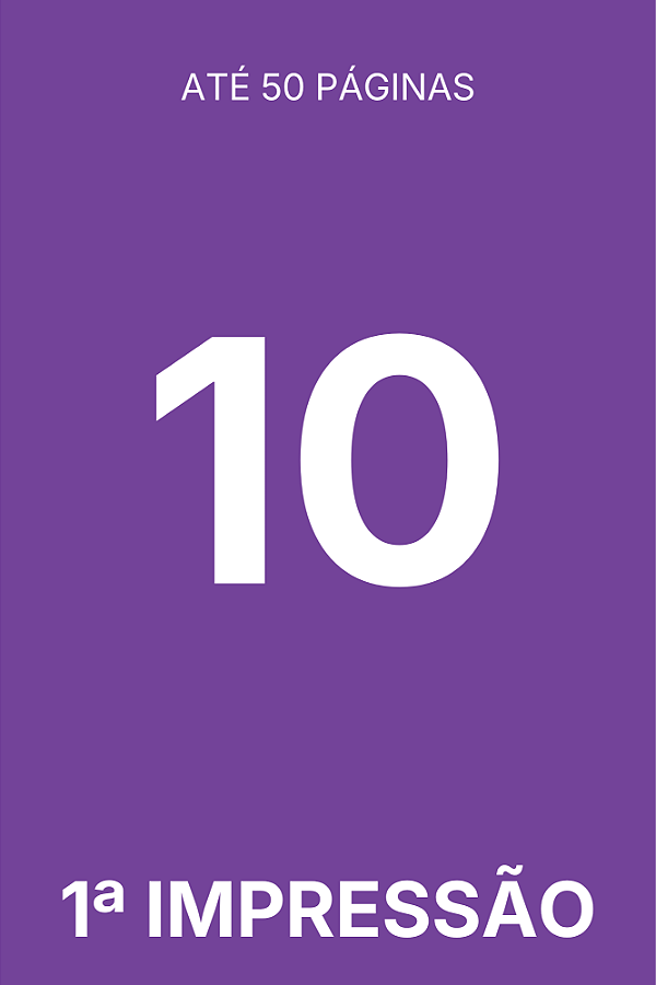 [50] TIRAGEM ADICIONAL 1ª IMPRESSÃO - 10 EXEMPLARES (LIVRETE)
