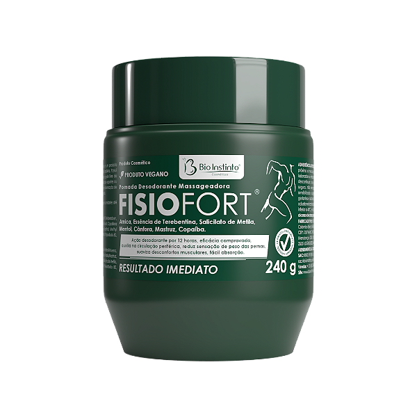 POMADA DESODORANTE MASSAGEADORA FISIOFORT BIO INSTINTO 240G
