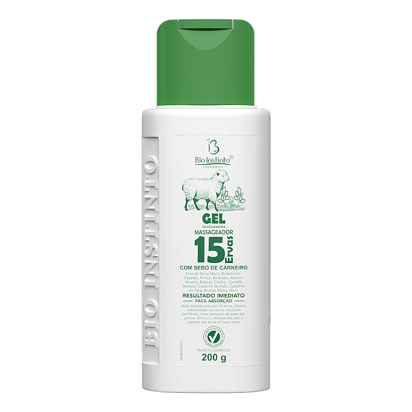 GEL DESODORANTE MASSAGEADOR 15 ERVAS BIO INSTINTO 200G