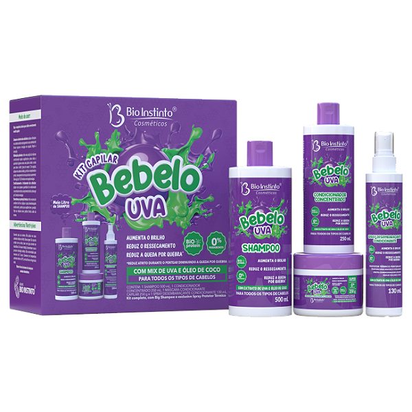 KIT CAPILAR BEBELOO UVA BIO INSTINTO 4 ITENS