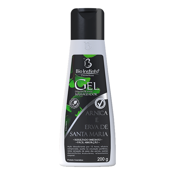 GEL DESODORANTE MASSAGEADOR ARNICA E ERVA DE SANTA MARIA BIO INSTINTO 200G