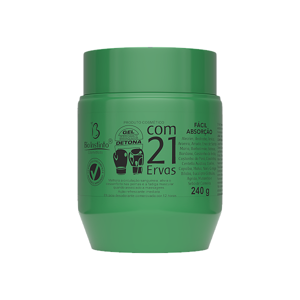GEL DESODORANTE MASSAGEADOR DETONADOR COM 21 ERVAS BIO INSTINTO 240G