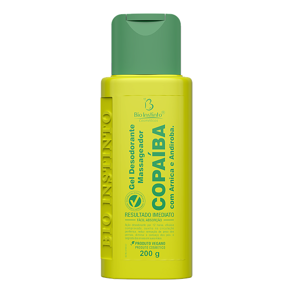 GEL DESODORANTE MASSAGEADOR COPAIBA COM ARNICA E ANDIROBA BIO INSTINTO 200G
