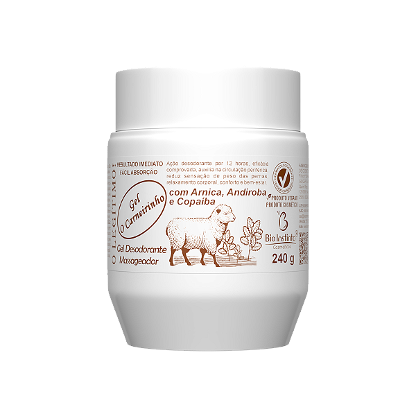 GEL DESODORANTE MASSAGEADOR O CARNEIRINHO COM ARNICA, ANDIROBA E COPAIBA BIO INSTINTO 240G