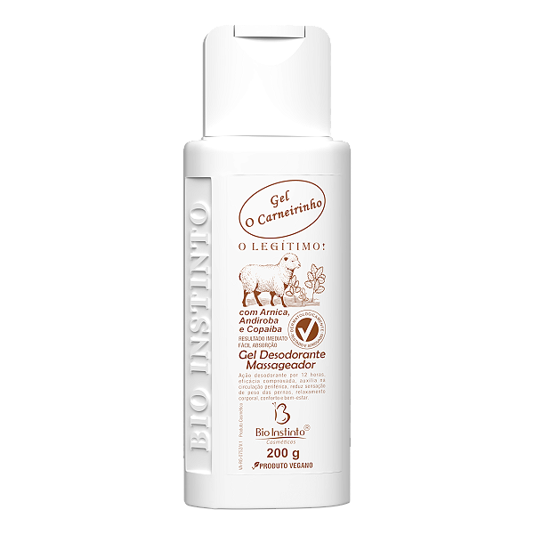 GEL DESODORANTE MASSAGEADOR PRETO EXTRA MENTOLADO BIO INSTINTO 200G