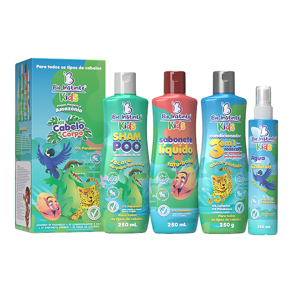 KIT CABELO E CORPO BIO INSTINTO KIDS 4 ITENS