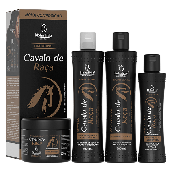 KIT CAPILAR CAVALO DE RACA BIO INSTINTO 4 ITENS