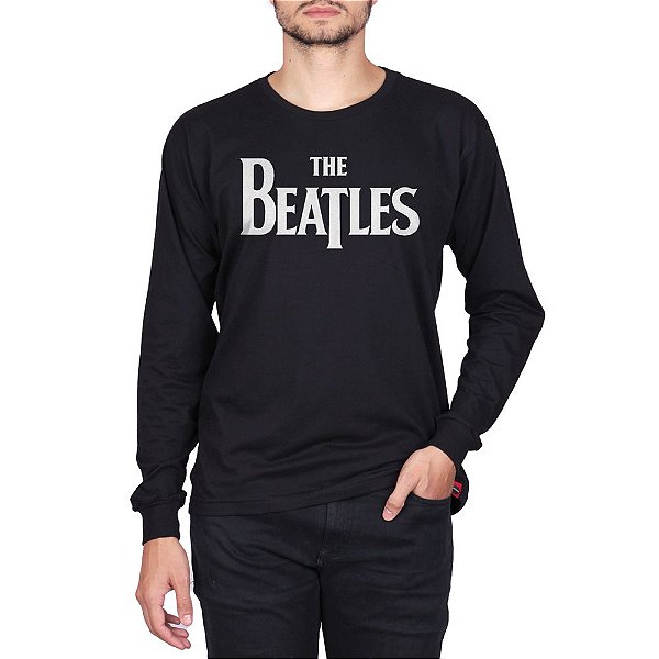Camiseta Manga Longa The Beatles Preta